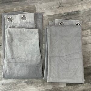 Urban Barn Velvet Gray Grommet Curtains Blackout 52” x 96”